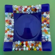 MURANO Antica Vetraria GLASS Millefiori 5x5 CANDY DISH Handmade 4Glass Murano