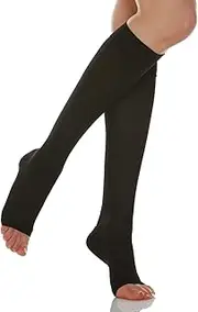 Relaxsan Compression Socks Women Knee High Socks Open Toe 18-22 mmHg, Basic 850A