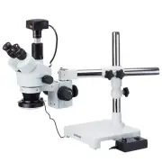 3.5X-45X Boom Stand Trinocular Zoom Stereo Microscope + 144 LED Light + 5MP USB