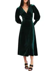 [Belle & Bloom] Current Mood Velvet Wrap Dress