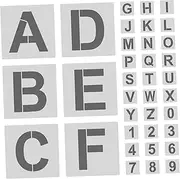 CIMAXIC 1Set DIY Blank Alphabet Number Stencil Set Reusable Plastic Templates for Learning Letters Numbers for Crafting Painting and Educational Activities