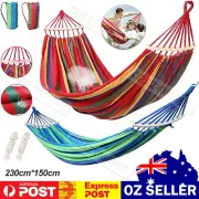 Outdoor Double Hammock Bed Swinging Camping Hanging Tree Strap Hook VIC
