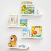 Picture Ledge Shelf for Wall, 16 Inch Nursery Book Shelves 4 Packs, Floating Led