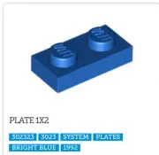 NEW LEGO! Bright Blue PLATE 1X2 QTY 4