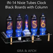 IN-14 Nixie Tubes Clock Tubes Column Sockets Temp sensor Black Boards 12/24h
