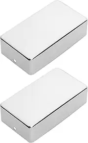 SING F LTD 2pcs Guitar Pickup Covers Holeless Electric Guitar Pickup Cap 70x40x18mm Guitar Brass Pickup Cover Guitar Closed Pickup Cover Humbucker Pickup Cap, Silver