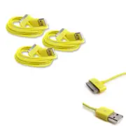 3X 6FT USB SYNC DATA POWER CHARGER CABLE APPLE NEW IPAD IPHONE IPOD TOUCH YELLOW