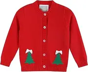 Lil Cactus Red Christmas Tree Knit Cardigan