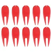 Golf Divot Tool, 10 Pack Plastic Golf Repair Tool Ball Marker for Golfer, Red