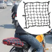 Motorcycle Cargo Net Elastic Bungee Net with 6 Hooks for ATV UTV Helmet