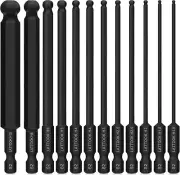Ball End Hex Head Allen Wrench Drill Bit Set, 12PCS Metric Ball End Hex Bit Set