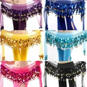 Women's Sexy Chiffon Belly Dance Hip Scarf Sequin Waistband Belt Skirt Hip Wrap