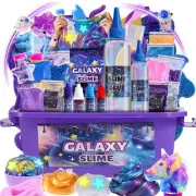 Mini Galaxy Slime Kit, with Glow in The Dark Stickers,Making Butter Slime, Da...