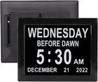 8 in Digital Calendar Alarm Day Clock, Non Abbreviated Date and Day Clock