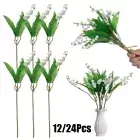 12/24 Bundles Plastic Outdoor Artificial Fake Flower Lily UV Resistant Plants