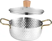 HEALEEP Multi Functional Stainless Steel Noodle Pot Instant Noodle Cooker with Heat Insulated Handles for Quick Ramen and Soups Convenient Kitchen Utensil for Home Cooking