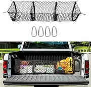 Cargo Net Trunk Bed Organizer,Mesh Storage Net with 4 Metal Hooks,43.3×11.8 inch Heavy Duty Cargo Net for SUV,Car,Toyota,Pickup Truck Bed,Truck Accessories Bed Grocery Holder