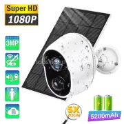 WIFI 1080P HD Home Security Camera Solar Panel 5200mAh Battery Surveillance Cam