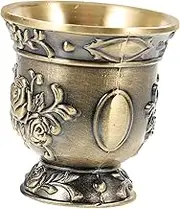 MOLUCKFU Vintage Metal Tea Cup Elegant Serving Cup for Home Gatherings for Afternoon Tea and Special Occasions Design with Capacity
