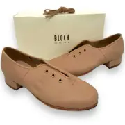 Bloch Tan Genuine Soft Leather Lace Up Techno Tap Dance Shoes Size 13 YOUTH
