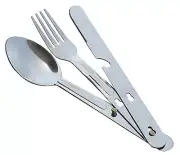 NEW Stainless Steel Camp Chow Knife Fork Spoon Cutlery Set