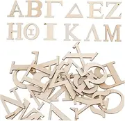 Kisangel Wooden Greek Alphabet Learning Tiles 48pcs Educational Toys Block Letters Safe for Children Number Crafts Greek Party Decorations