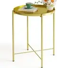 Fixwal Metal Side Table Gold End Table for Small Spaces Round Accent Side Tab...