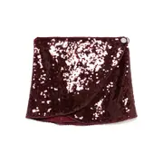 [Oséree] Oséree Sequin-embellished Wrap Skirt S-M RED