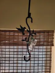 Hanging Wrought Iron Hummingbird or Dragonfly Hook With propagation station vase