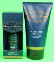 King C Gillette 2pc Beard Oil & Transparent Saving Gel