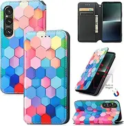 Convenient Holder Compatible with Sony Xperia 1 10 V Xperia10V Xperia1V XQDQ62/B XQ-DQ72 Shockproof Flip Cover Phone Protective Shell Card Slots Wallet (6,Sony Xperia 1 V)