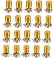 XYWHPGV WH148 100K Ohm Variable Resistors Single Turn Rotary Carbon Film Taper Potentiometer W Knobs 20pcs(5a5e3 f3591 d4d31 f0f55 1a98c 6bb3c