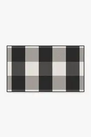 90' x 150' | Machine Washable Runner Rug | Kid & Pet Friendly | Indoor Rug | Gingham Plaid Black & White Outdoor Rug | Ruggable