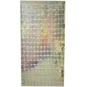 Laser Glitter Square Foil Fringe Curtain - Champagne Gold