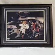 Back to the Future Christopher Lloyd Michael J Fox Signed Picture BAS WitnessCOA