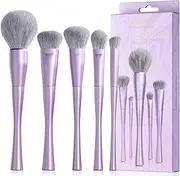 Jessup Makeup Brushes Face 5pcs, Premium Synthetic Make Up Brushes Set for Foundation Contour Blush Highlighter and Powder, Luxury Purple T514