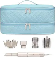 ARLMEGOR Double-Layer Travel Carrying Case for Hair Dryer/Shark Flexstyle/Dyson Airwrap and Hair Styler Attachmentst Portable Storage Organizer Bag Hair Tools Travel Bag (Blue)