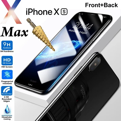 Tempered Glass 9H Guard screen protector for Apple iPhone Xs MAX Front + Back