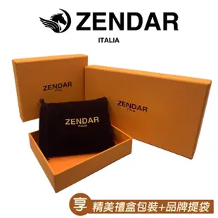 【ZENDAR】頂級NAPPA小牛皮拉鍊長夾 莉亞系列(琥珀色)