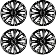 Versaco Car Wheel Trims SPARKBLK16 - Black 16 Inch 11-Spoke - Boxed Set of 4 Hubcaps - Includes Fittings/Instructions
