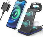 Wireless Charger 3 in 1,Minthouz 20W Fast Charging Station for iWatch 2-10/SE/SE2,AirPods 4/3/Pro/2/1,Compatible with iPhone 16 15 14 13 12 11 X 8 Series/Samsung Galaxy (Not for Samsung Watches)
