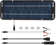 Solar Panel Kit - 18v 5w Automotive Solar Panel Kit - Portable Battery Charger for Car, RV, ATV for Marine, Motorcycle, Trailer, Powersports, Snowmobile