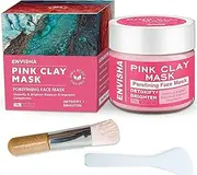 Pink Clay Face Mask Skin Care Beauty Facial Mask With Spoon And Brush Applicator Included 120g (Pack Of 1)