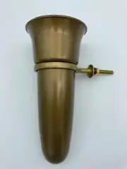 Crypt / Mausoleum Flower Gold Vase - 7.75 IN with Burnished Old Gold Ring Supp -