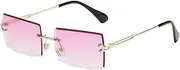 [MBETA] New Frameless Trimming Square Gradient Color Marine Clip Sunglasses Street Shot Trendy Sunglasses