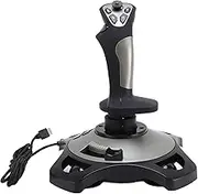 Flight Stick, PC Flight Joystick, USB Flight Simulator Controls, Gaming Stick with Vibration and Throttle, 12 Programmable Keys, 4 Axles, 8 Way Hat