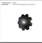 Disco Frangizolle 510 MM 20 " Barbed 10 Teeth With Holes Framework 26mm 5,2 KG