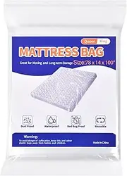Mattress Bag for Moving Storage - Plastic Mattress Protector Cover, Queen and King Size (1Pack, Queen/King)