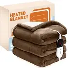 Electric Heated Blanket,Flannel & Sherpa Heated Throw Blanket 50"x60",Fast He...