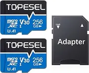 TOPESEL 256GB Micro SD Card 2 Pack, 4K HUD, U3 SDXC TF Card with Adapter High-Speed UHS-I V30 Micro Flash Memory Card for Smartphones, Cameras, Dash Cams